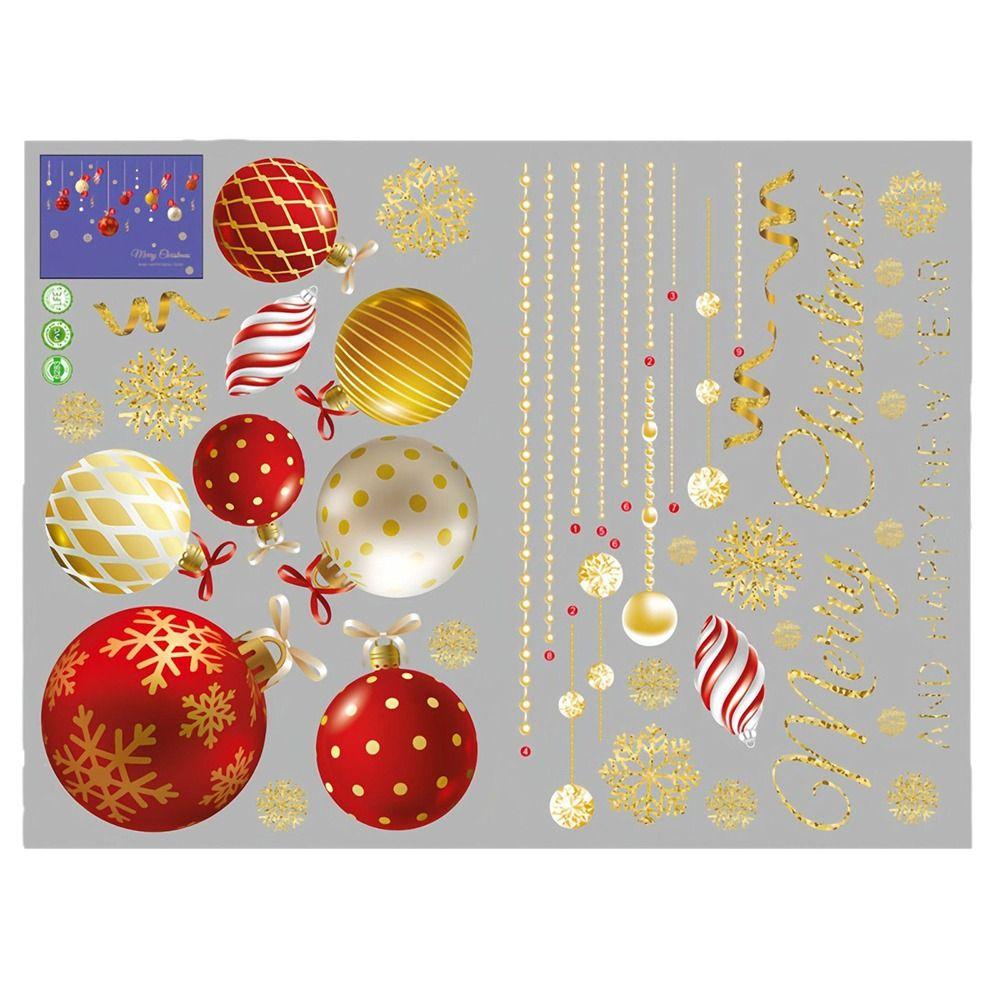 Waterproof Christmas Window Sticker Christmas Balls Holiday Window Decor  Glass Doors