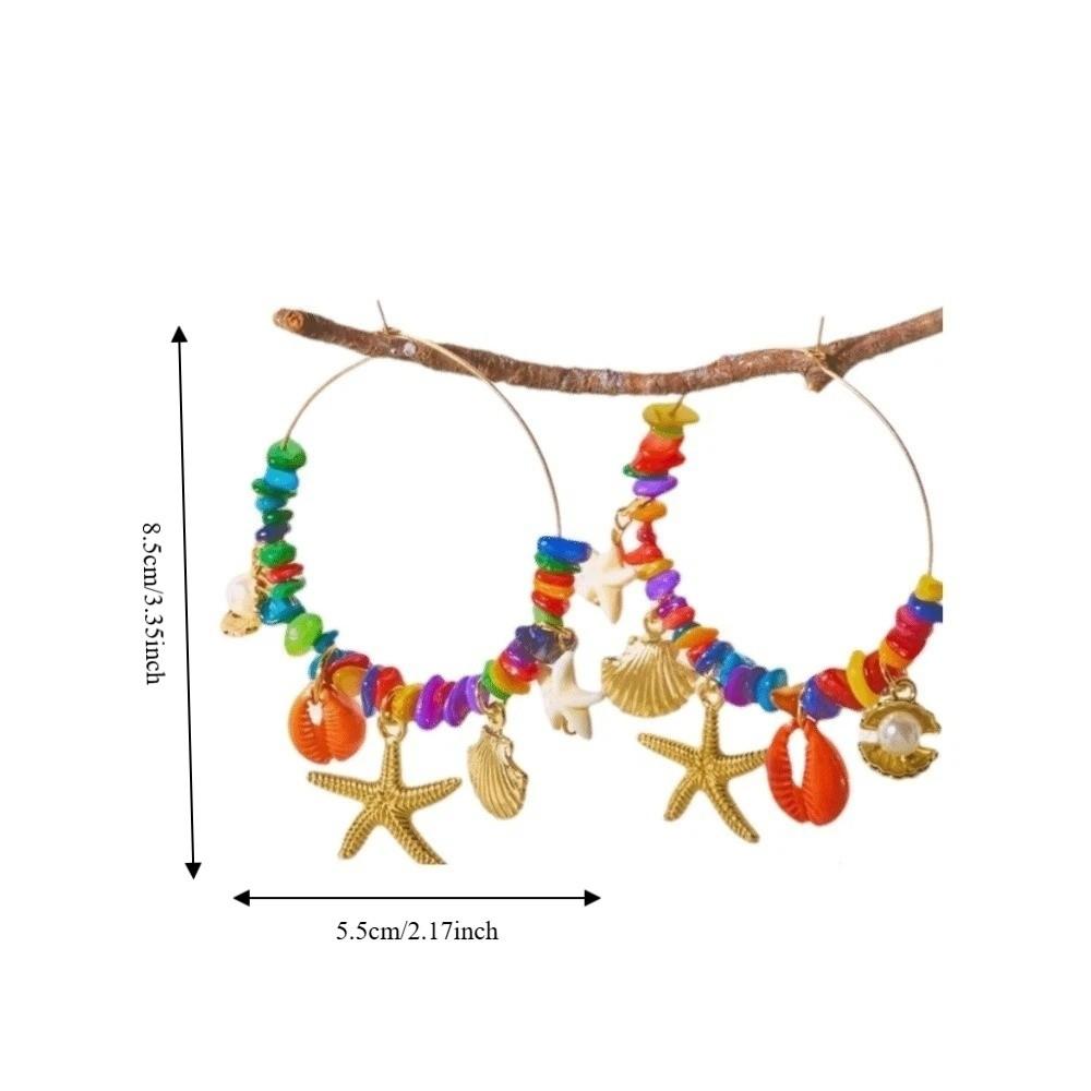 Tassel Starfish Dangle Earrings Bead Drop Earrings Fashion Jewelry Irregular Earrings Party