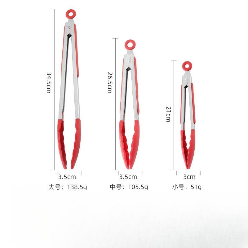 Silicone Food Tong 7/9/12 Inch Heat-Resistant Non-Stick Cooking Tongs for Baking, Grilling & Serving, Kitchen Utensil Gadgets