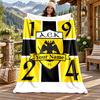AEK Athens Custom Name Flannel Blanket Personalized Soft Warm Plush Throw Blanket Customized Gift for Family Friends