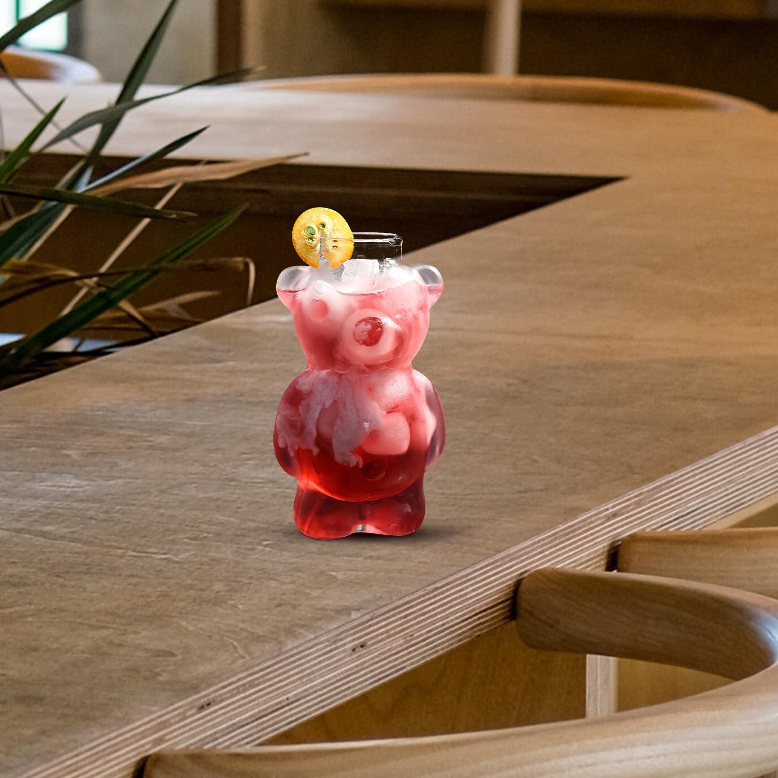 Cartoon Bear Glass Cup Adorable Bear Shape Drinking Glass for Home Bar Restaurant Wine Juice Tea Cocktail Party Glassware other