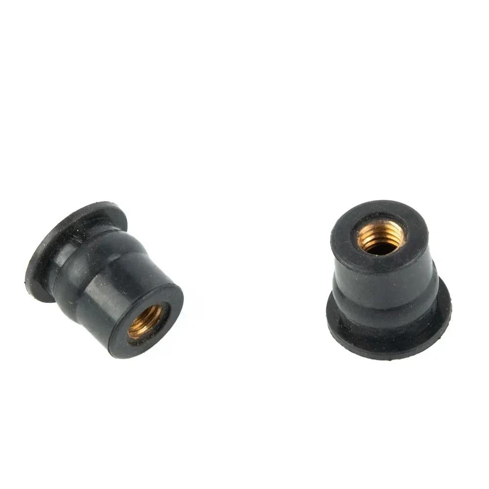 10PCS Motorcycle Windshield Rubber Nut M6 6mm Vibration Damper Panel Mounting For Most Windshields Part Accessories