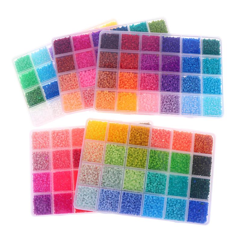 24Colors/Set Each Grid Contains 400Pcs Mini Beads Fuse Beads Puzzles Beads For Kids Diy High Quality Puzzles Handmade Gift Toy