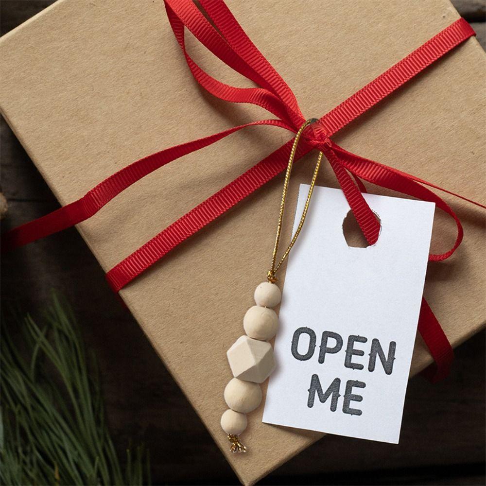 3pcs Round Christmas Tree Wooden Beaded String Decorative Christmas Tree Pendant  Kids