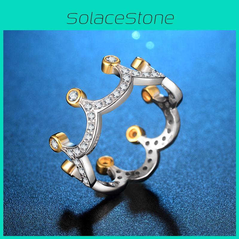 Elegant Crown Design Women's Ring With Durable Brass And Stainless Steel In Silver Color Ideal For Special Occasions And Gifts