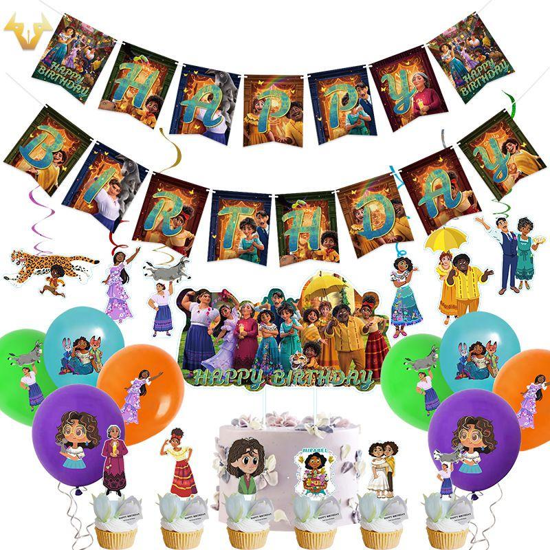 Mirabel Birthday Encanto Party Supplies Set Cake Top Banner Cups Plates Balloons