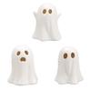 Keramická svítící dekorace duch Malá bílá figurka ducha LED Halloweenský duch Stolní ozdoba pro vnitřní domácí dekoraci