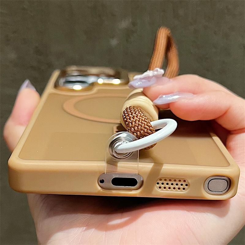 Magnetyczne matowe etui do Samsung S25 Ultra/S24 FE ze stojakiem na obiektyw