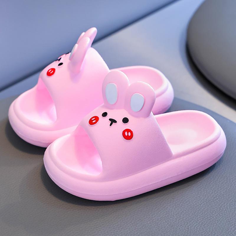 New cute bunny children s slippers for summer, adorable indoor slippers for boys and girls 24-25Code（Inner Length1 розовый