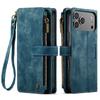 Premium Zakelijk Lederen Hoesje Voor iPhone 17 16 15 14 13 12 11 Pro Max Plus 17Air 16E 13 Mini SE3 Portemonnee met Rits Flip Cover met Kaarthouder