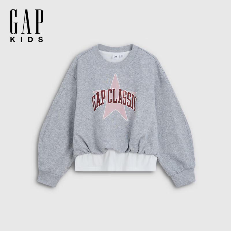 Gap Girls' Faux Two-Piece Logo Sweatshirt