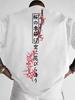 Kirschblütenmuster Lockeres Rundhals-T-Shirt Sommer Kurzarm-Top Bequem Sommer Herren Freizeit Outdoor