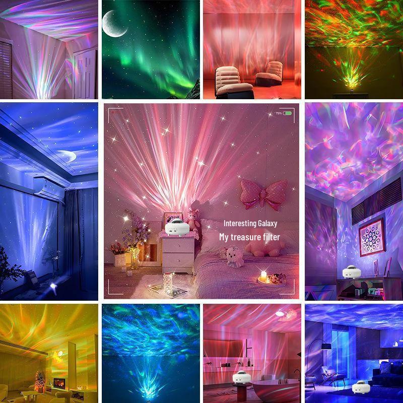 Aurora Starry Sky Projection Night Light with Bluetooth Speaker