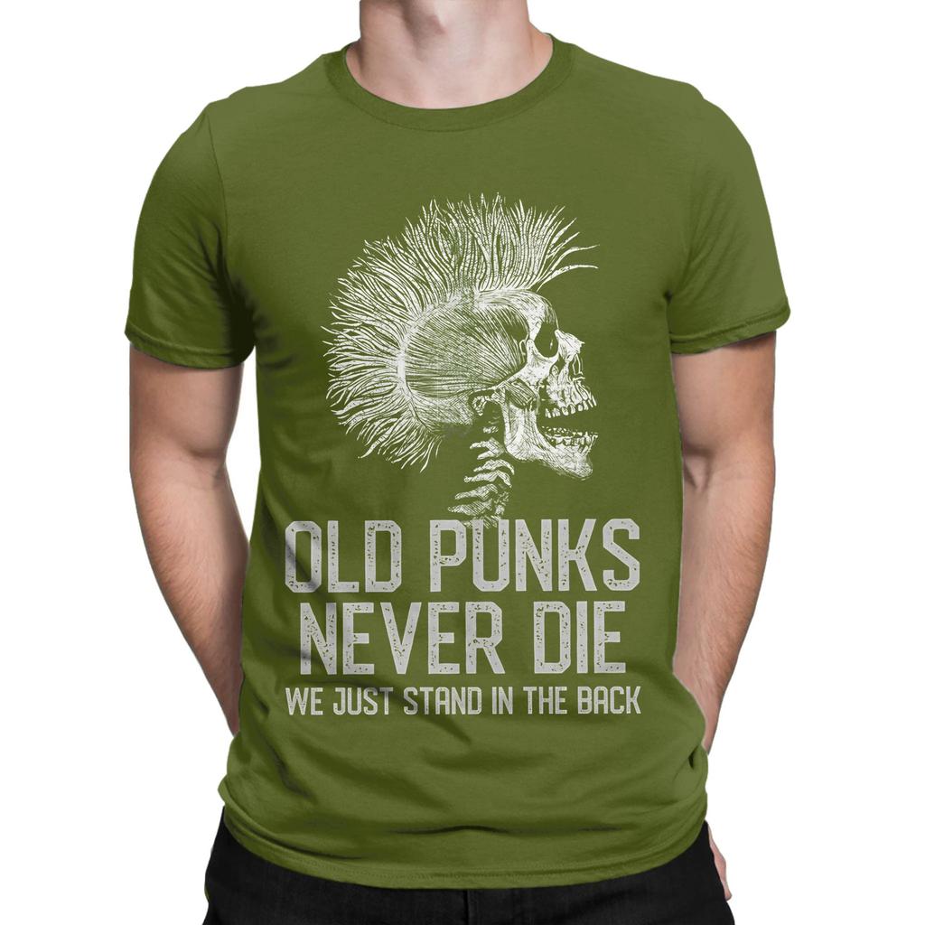 Old Punks Never Die We Just Stand in the Back Graphic 100 Cotton TShirt Old Punks Never Die Tops Tees For Unisex