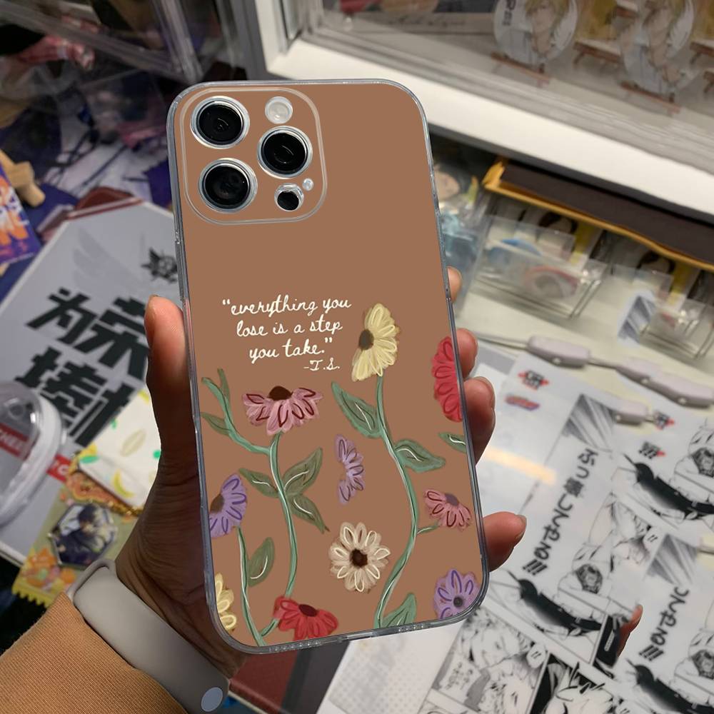 Aesthetic Taylor Song Lyrics Clear Silicone Soft TPU Phone Case For iphone 17 16 15 14 Plus 13 12 Mini 11 Pro Max Shell Capa