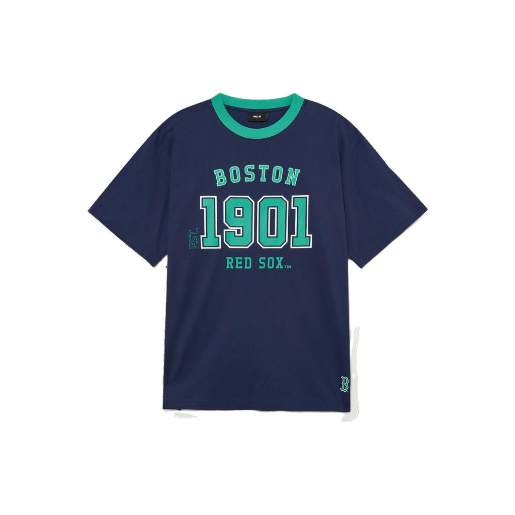 MLB T Shirts Men's Midnight Marine Blue Crew Neck Moderate Straight Fit 3ATSV0334-43NYS
