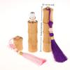 10ml Bamboo Roll-on Bottle – Refillable Container with Steel Roller Ball and Tassel for DIY Perfume or Lip Gloss