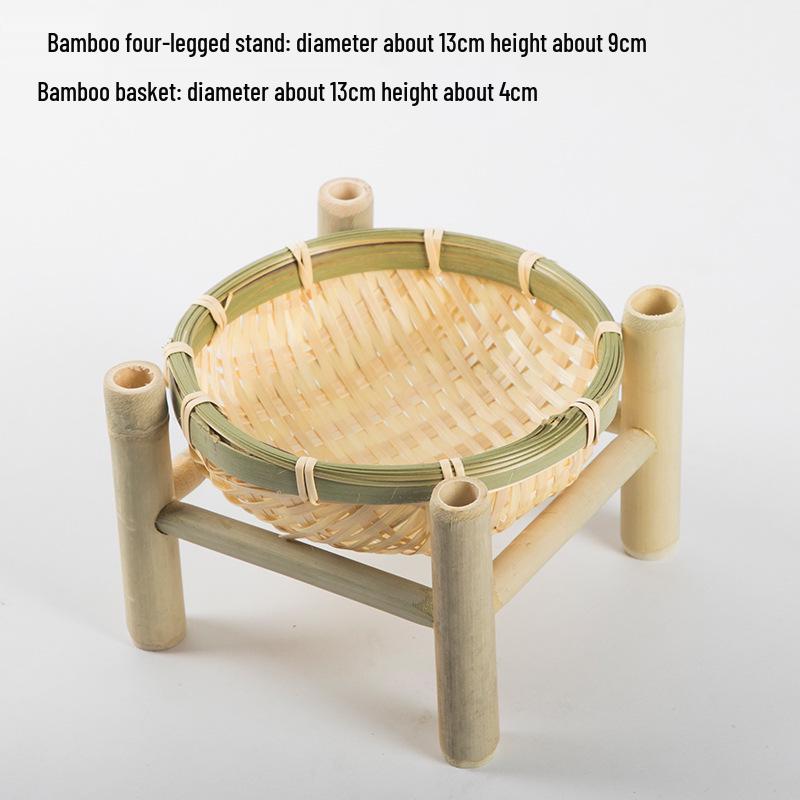 Set di cestini intrecciati in bambù fatti a mano: Setaccio, Contenitore, Piatto da Frutta, Vassoio per Snack, Design Rotondo da Setaccio in Stile Rustico