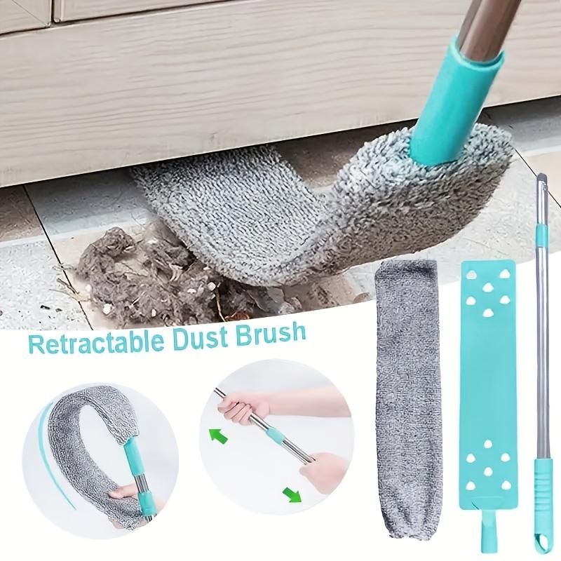 1pc Microfiber Dusting Brush with Extension Rod | Washable Extendable Dust Duster, Retractable Crevice Dust Cleaner