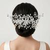 Rhinestone Pearl Bridal Hair Comb: Handmade Floral Leaf Design for Weddings & Birthdays
