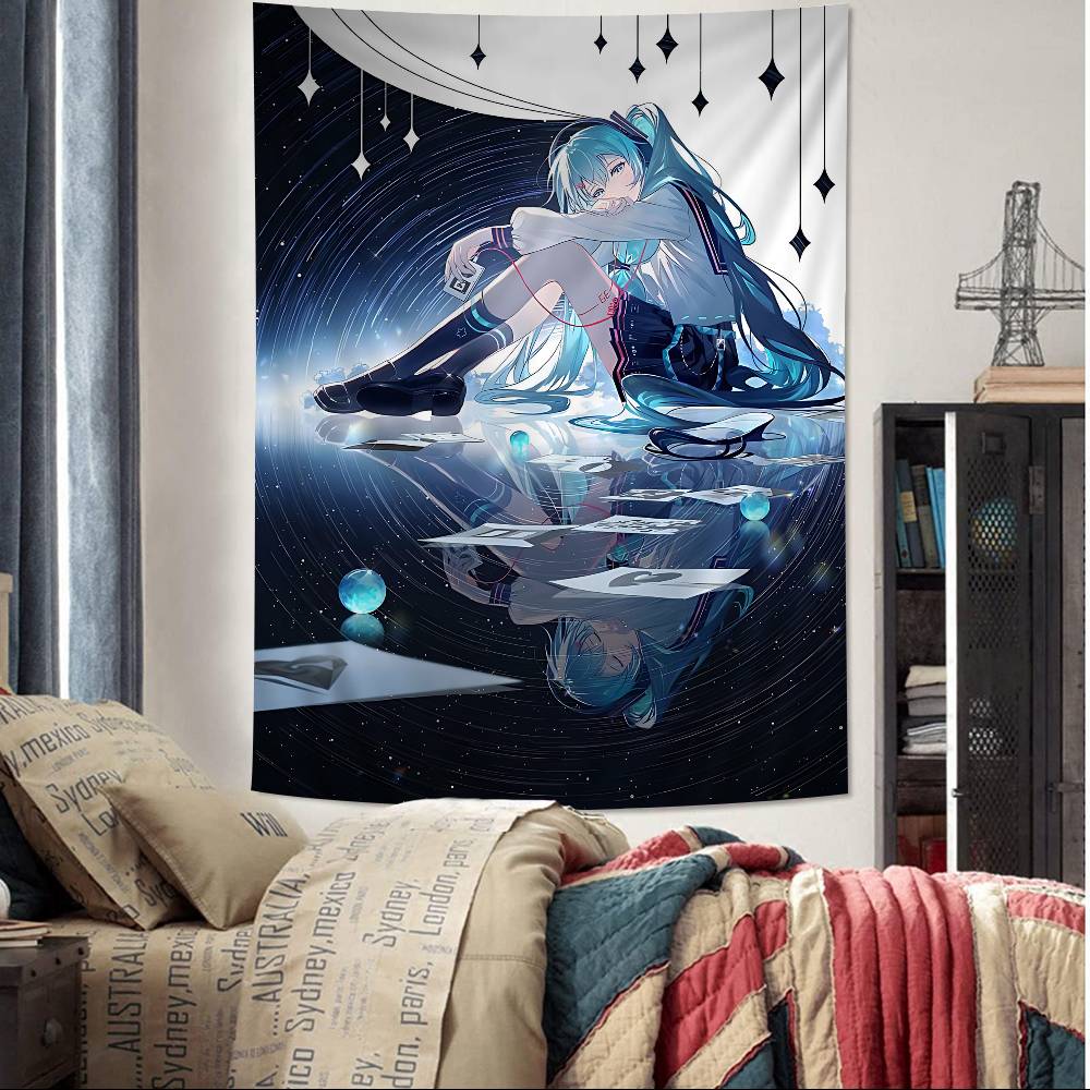 

Cute Cartoon HHatsuneS MMikuS Hanging Bohemian Tapestry Hanging Tarot Hippie Wall Rugs Dorm Japanese Tapestry 74x94cm(29x37in)