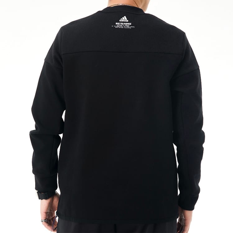 adidas Sweatshirts Men's Black Crew Neck Moderate Regular GM6538