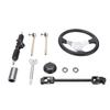 300mm Go Kart Steering Wheel 3 Spoke with 320mm Adjustable Shaft Rack and Pinion Small Gear Pull Rod Rack for 110ml