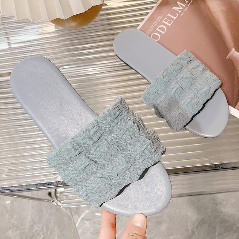 

Fashion Ladies Shoes 2025 Hot Sale Basic Open Toe Women s Slippers Summer Daily New Plus Size Concise Light Comfortable Flat Slippers 35 небесно-голубой