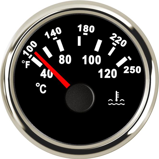 N 52mm Water Temp Gauge Temperature Meter 40-120℃ Waterproof Temp Indicator with Red Light Temperature Sensor 10~21mm Optional