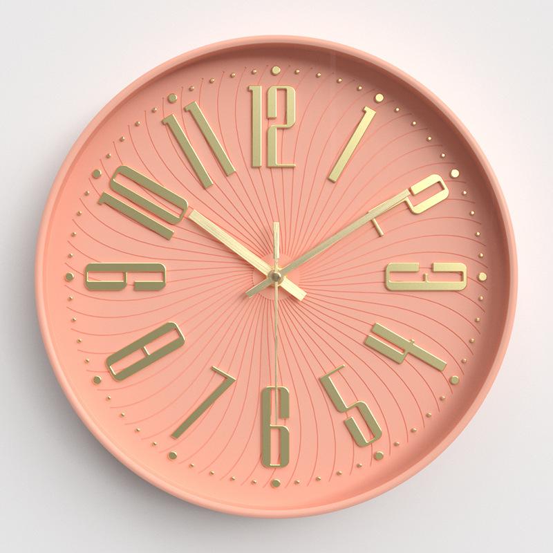 Wall Clock Modern Simple Three-dimensional Characters Personalized Creative Round Wall Clock Bedroom Silent Quartz Clock 12 Inches 30CM