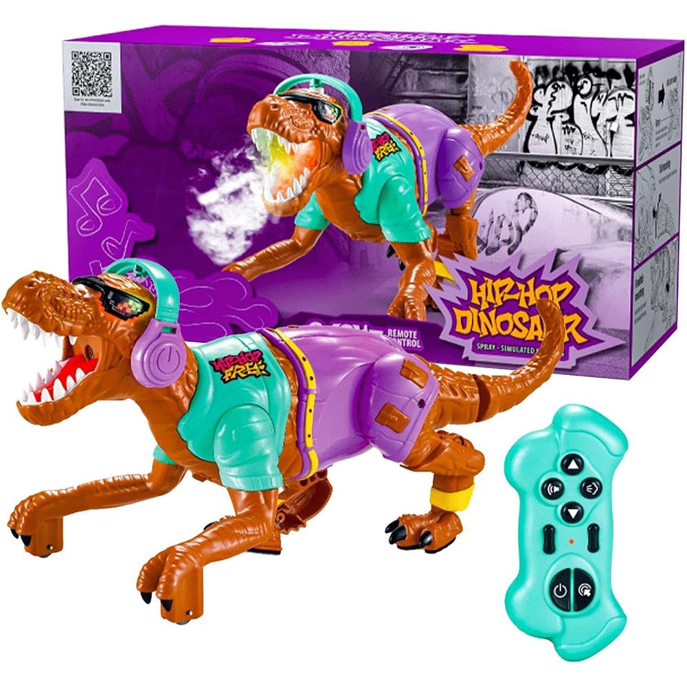 

Динозавр на радиоуправлении с подсветкой, хип-хоп музыкой, функцией распыления, 4-канальный беспроводной RC DinoCoolFun, привлекательный подарок для детей 3731-1AD