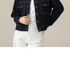 Xinge 2024 Women's Dark Blue Short Denim Jacket - New Autumn Style, Versatile and Tailored for Small Sizes