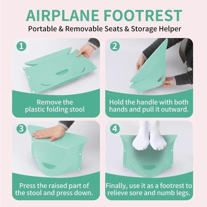 Portable Folding Stool with Handle Storage Bag Toilet Footrest Outdoor Camping Chair Compact Travel Folding Seat for Bathroom