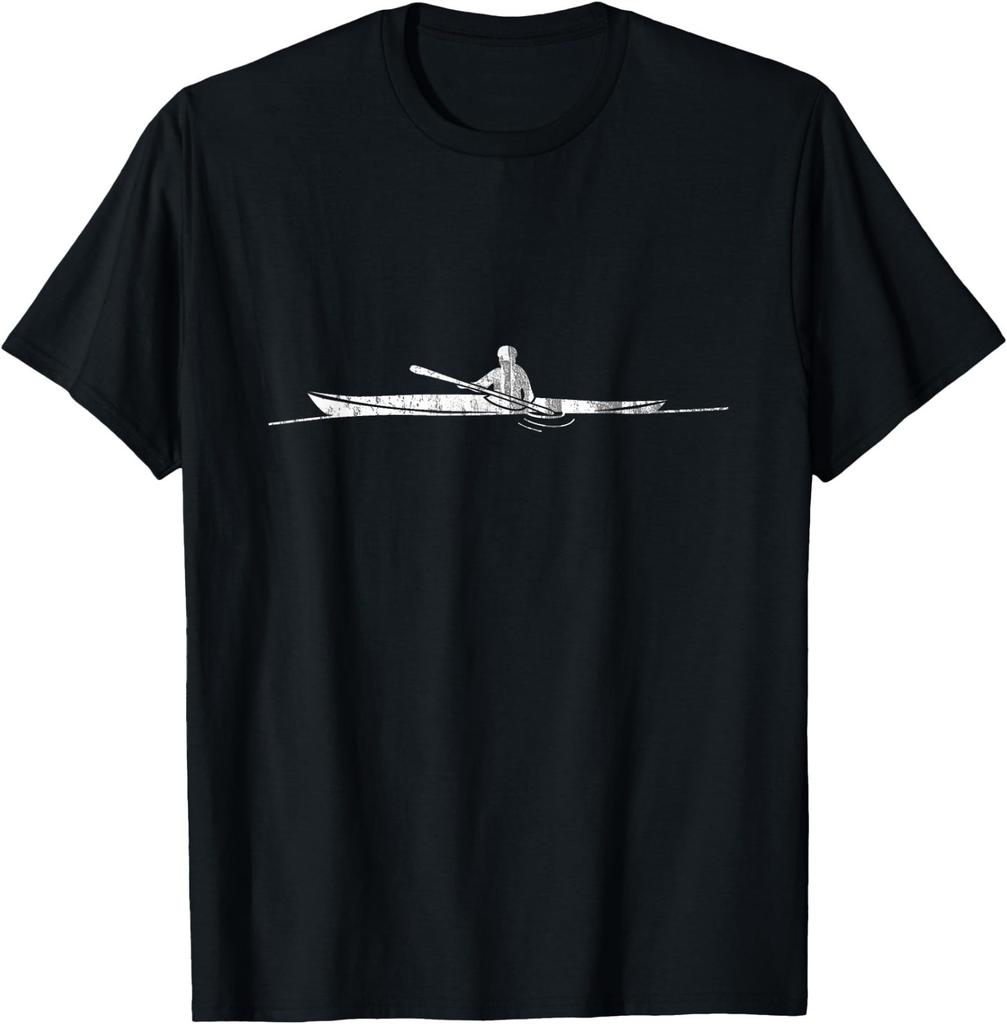 Greenland Kayak Shirt With Kayaker Paddle Distressed T-Shirt