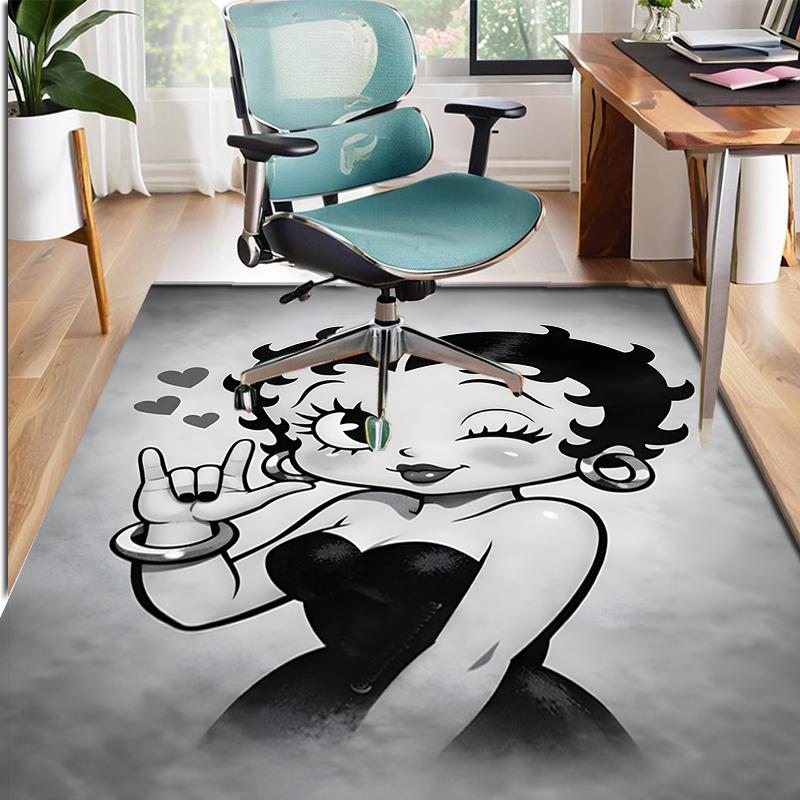 Betty Boop Pattern Rug, Indoor/Outdoor Mat, for Picnic, Gameroom, Bedroom, Office, Living Room, Home Decor Carpet, Birthday Gift