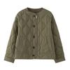 Women Coat Round Neck Long Sleeve Solid Color Jacket with Pockets Versatile Style Thickened Casual Outerwear