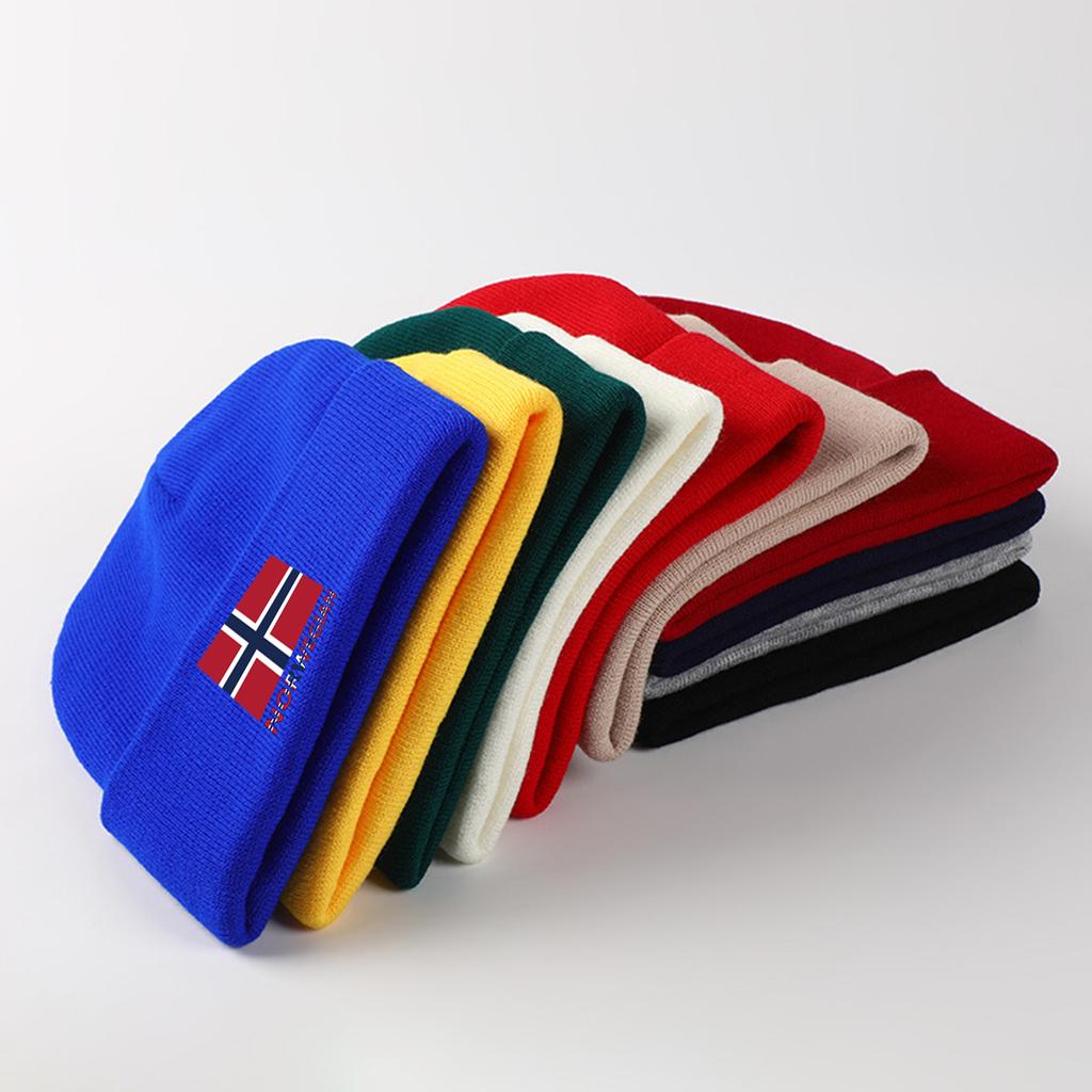 Norvegian Flag Print Winter Hats Unisex Knit Hat Beanie Winter Hat for Women Solid Casual Knitted beaniesPerfect For Urban Style