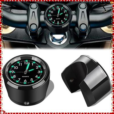 7/8" Motorcycle Clock Chrome Waterproof Bike Handlebar Mount Quartz Watch Aluminum Luminous Clock Moto Accessories Universal