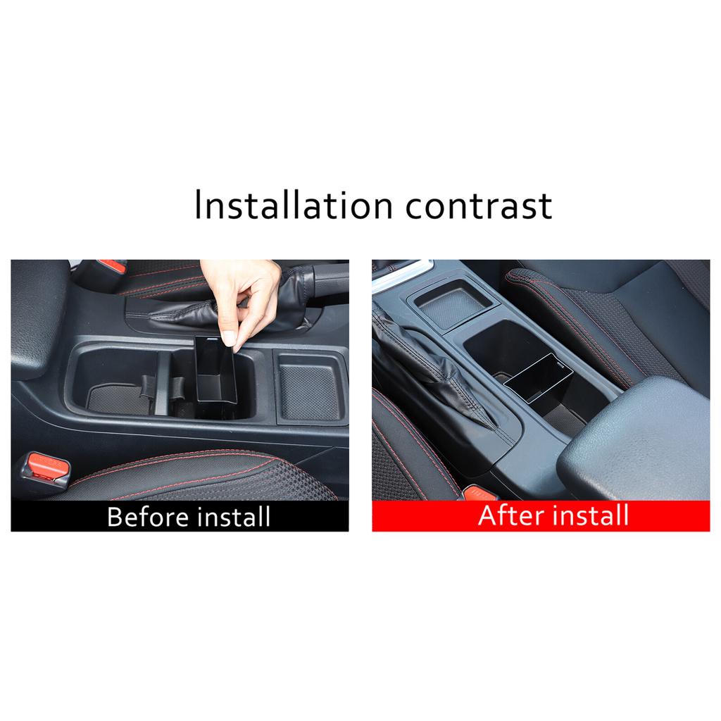 Black ABS Cup Holder Divider Storage Box For Subaru WRX -24 US