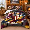 Printed 3Pcs Bedding Set Bologna FC Pattern Bed Sheet Pillowcase For Bedroom Decor