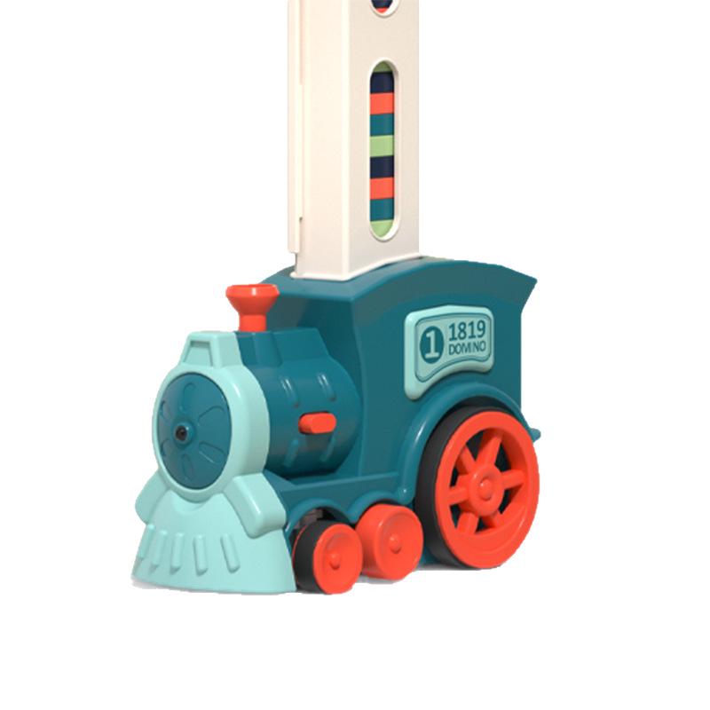 Automatic Little Train Domino Dispenser with Sound & Light - Educational Toy for Kids