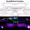 Flexible EL-Drahtlichter mit App-Steuerung Ambiente-Atmosphäre Streifenlicht Dekorative Lampen 12V Auto Innenraum Neon RGB LED-Streifen