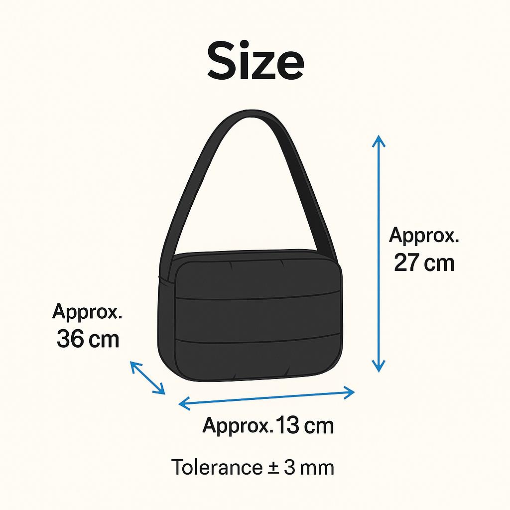 Daiso Modern Padded Crossbody Bag - Black