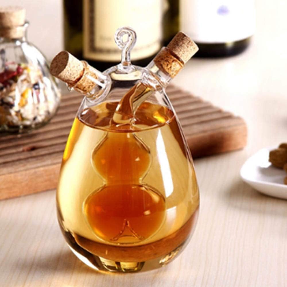 Glass Oil and Vinegar Bottles, 2 in 1 Oil and Vinegar Dispenser, 350 ml/12oz, Kitchen, Dining
