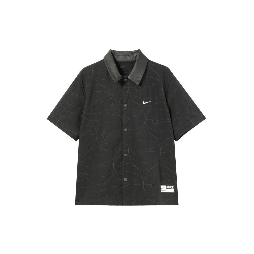 New Nike Men's Woven Casual Basketball Short-Sleeve Shirt Black FB7043-010