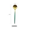 1pcs Green Metal Dinnerware Reusable Gold Flatware 304 Stainless Steel Cutlery Knife Fork Spoon Dessert Tea Kitchen Tableware