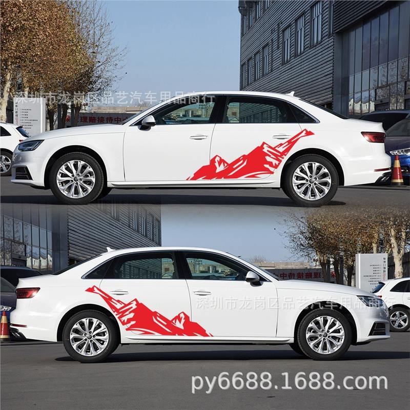 Jeep Wrangler SUV Schneebirge Grafik Seitenschweller Aufkleber D-851