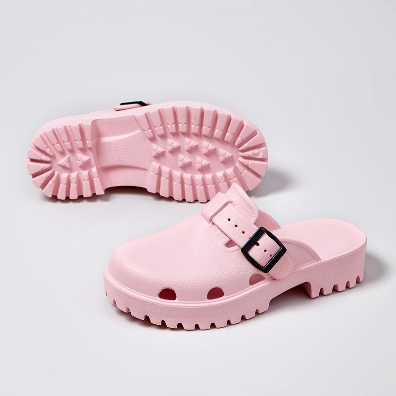Fashion Slides Black Round Toe Women's Mules Slippers and Ladies Sandals Platform Shoes New Fashion Casual Wholesale Original Pvc Eva 39