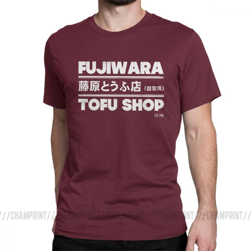 Anime Initial D Tees Fashion Fujiwara Takumi Fujiwara Tofu Shop T Shirt Men S Cotton Vintage