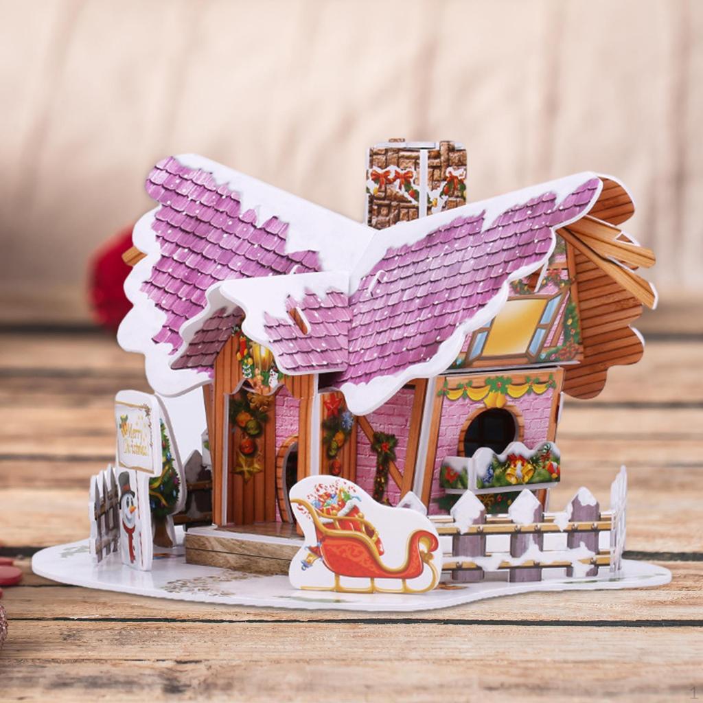 Christmas DIY Puzzle Children 3D Building Model Dollhouse for Teens Adults